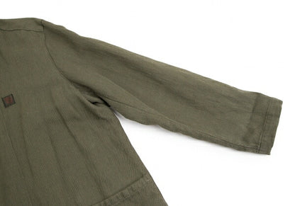 Papas Cotton Linen Check Lined Jacket Green Size M