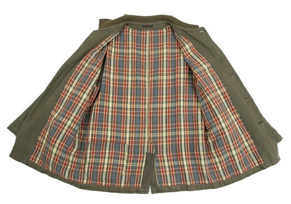 Papas Cotton Linen Check Lined Jacket Green Size M