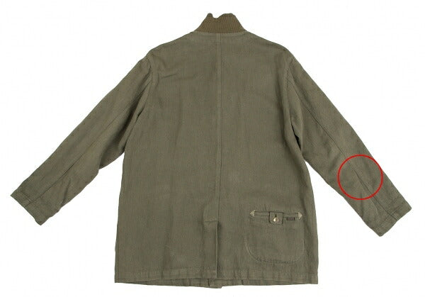 Papas Cotton Linen Check Lined Jacket Green Size M