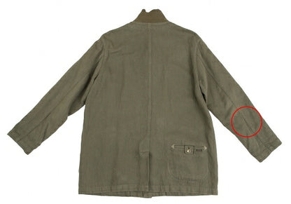 Papas Cotton Linen Check Lined Jacket Green Size M