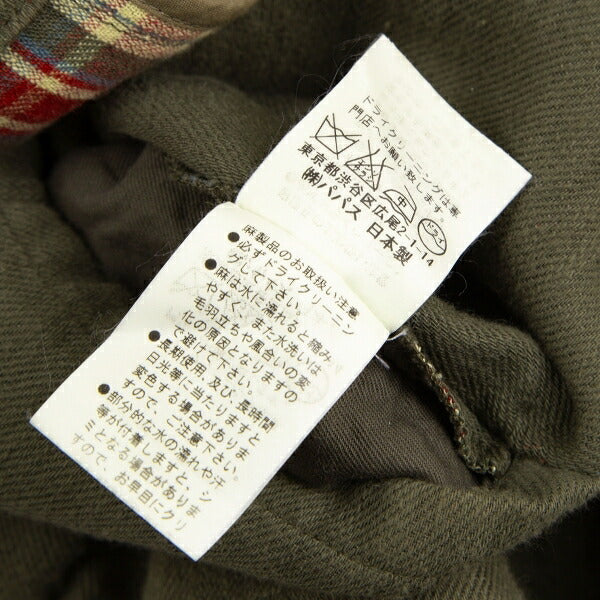 Papas Cotton Linen Check Lined Jacket Green Size M