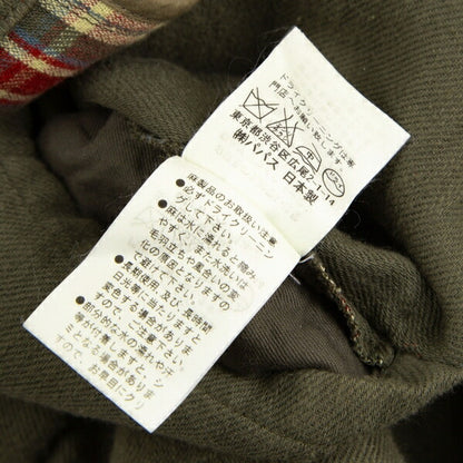 Papas Cotton Linen Check Lined Jacket Green Size M