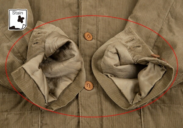 Papas Padded Quilted Corduroy Jacket Beige Size M