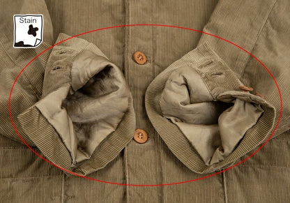 Papas Padded Quilted Corduroy Jacket Beige Size M