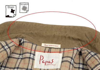 Papas Padded Quilted Corduroy Jacket Beige Size M