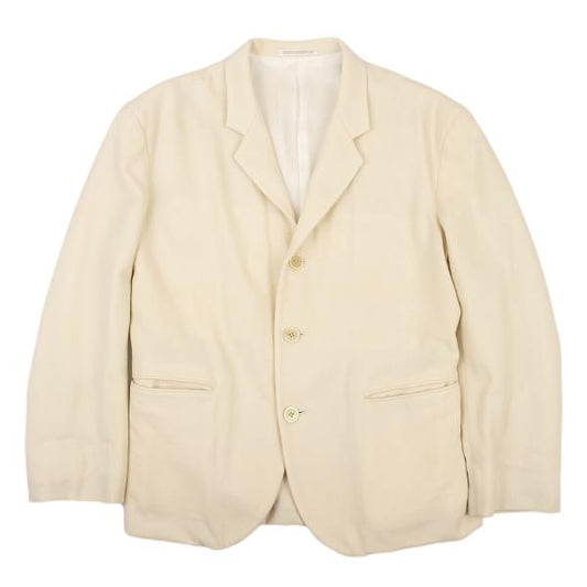 Yohji Yamamoto POUR HOMME Wool 3-Button Jacket Cream Size M