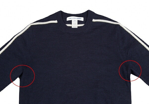 COMME des GARCONS SHIRT Line Detail Wool Sweater Navy Size M