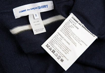 COMME des GARCONS SHIRT Line Detail Wool Sweater Navy Size M