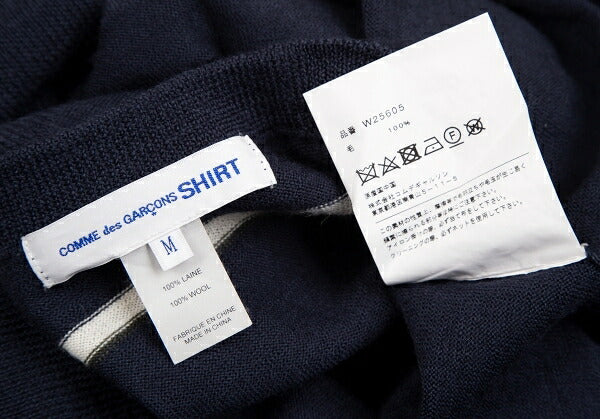 COMME des GARCONS SHIRT Line Detail Wool Sweater Navy Size M