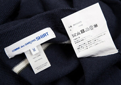 COMME des GARCONS SHIRT Line Detail Wool Sweater Navy Size M