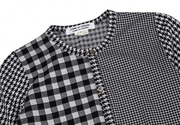 COMME des GARCONS Houndstooth Check Cardigan Gray Size S