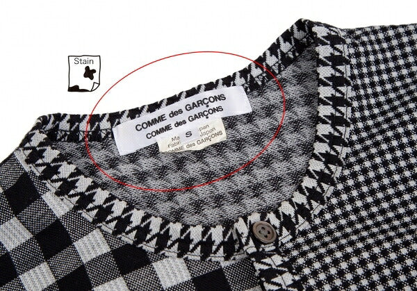 COMME des GARCONS Houndstooth Check Cardigan Gray Size S