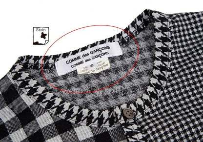 COMME des GARCONS Houndstooth Check Cardigan Gray Size S