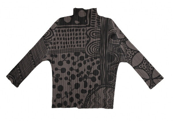 PLEATS PLEASE Multi-Pattern Print Jacket Brown Size 4