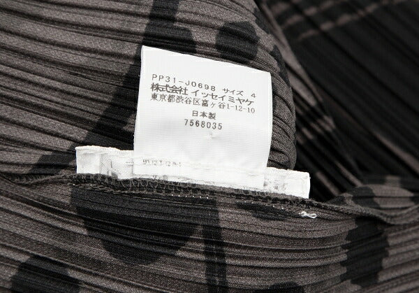 PLEATS PLEASE Multi-Pattern Print Jacket Brown Size 4