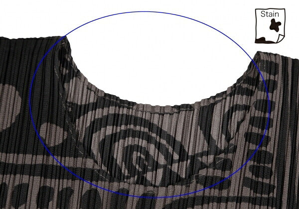 PLEATS PLEASE Multi-Pattern Print T-Shirt Brown Size 3