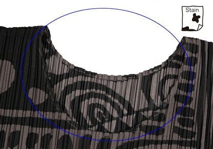 PLEATS PLEASE Multi-Pattern Print T-Shirt Brown Size 3
