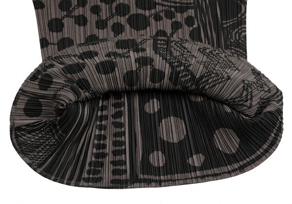PLEATS PLEASE Multi-Pattern Print T-Shirt Brown Size 3