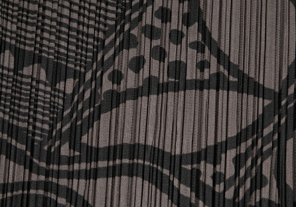 PLEATS PLEASE Multi-Pattern Print T-Shirt Brown Size 3