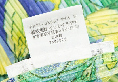 PLEATS PLEASE Floral Print Pleated T-Shirt Yellow Size 3