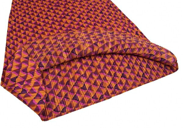 PLEATS PLEASE Geometric Print Pleated Skirt Orange Size 3