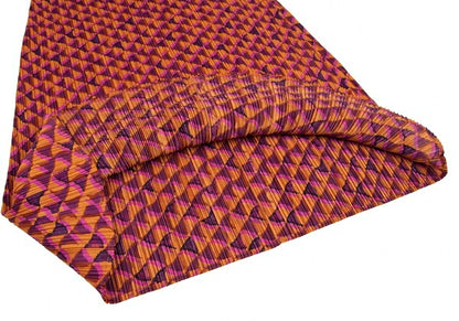 PLEATS PLEASE Geometric Print Pleated Skirt Orange Size 3