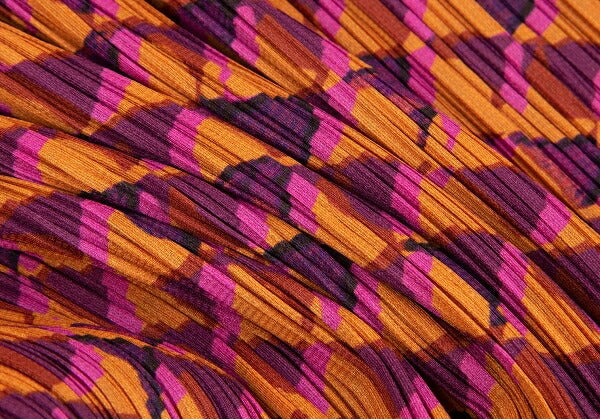 PLEATS PLEASE Geometric Print Pleated Skirt Orange Size 3