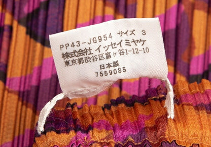 PLEATS PLEASE Geometric Print Pleated Skirt Orange Size 3