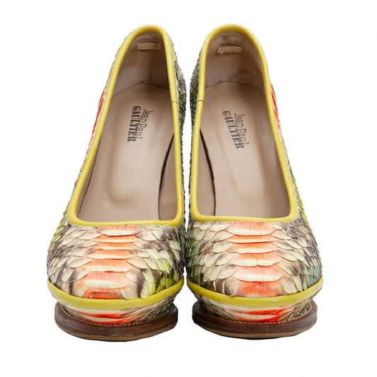 Jean Paul GAULTIER 12AW Python High Heel Pumps Green Size 37