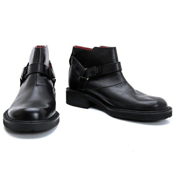 Jean Paul GAULTIER Leather Ring Belt Boots Black Size 25cm