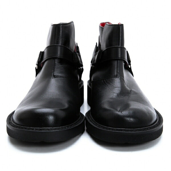 Jean Paul GAULTIER Leather Ring Belt Boots Black Size 25cm