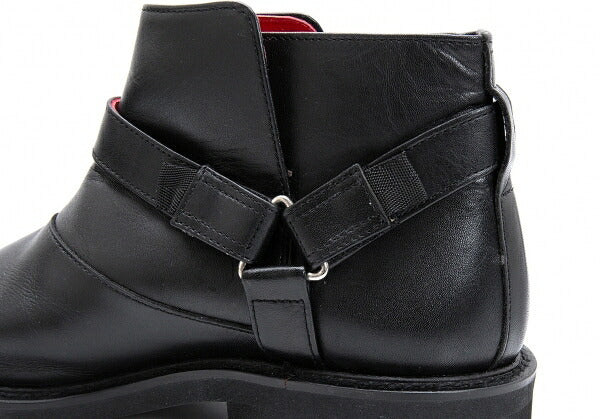 Jean Paul GAULTIER Leather Ring Belt Boots Black Size 25cm