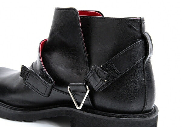 Jean Paul GAULTIER Leather Ring Belt Boots Black Size 25cm