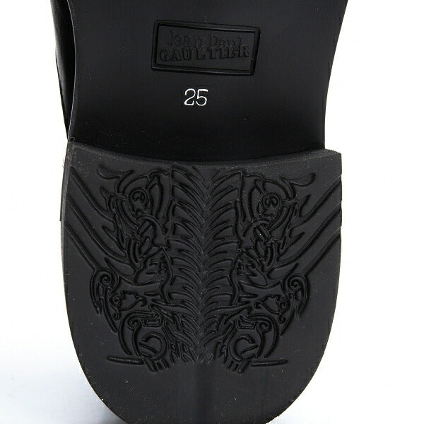 Jean Paul GAULTIER Leather Ring Belt Boots Black Size 25cm