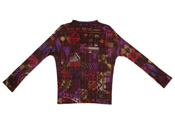 PLEATS PLEASE Multi-Pattern Pleated Top Brown Size 3