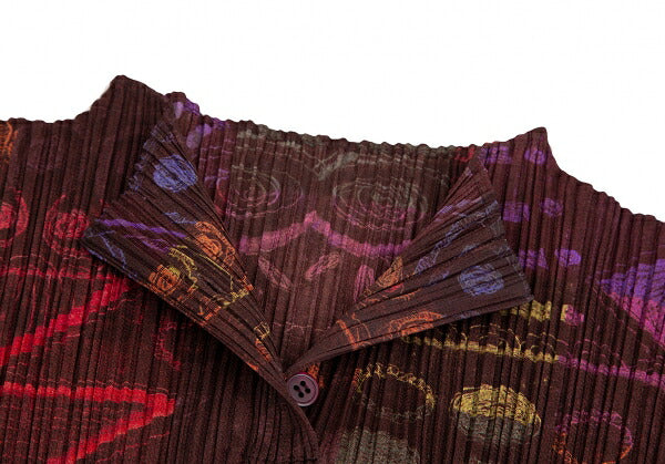 PLEATS PLEASE Multi-Pattern Pleated Top Brown Size 3