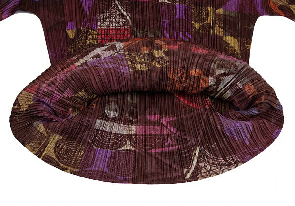 PLEATS PLEASE Multi-Pattern Pleated Top Brown Size 3