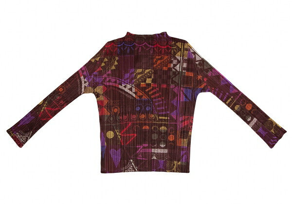 PLEATS PLEASE Multi-Pattern Pleated Top Brown Size 3
