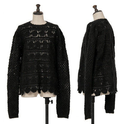 ISSEY MIYAKE I.S. Wool Flower Knit Sweater Black Size M