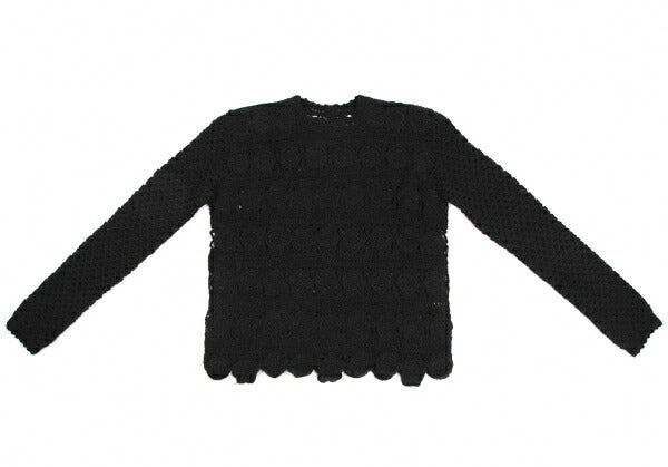 ISSEY MIYAKE I.S. Wool Flower Knit Sweater Black Size M