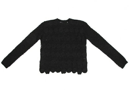 ISSEY MIYAKE I.S. Wool Flower Knit Sweater Black Size M