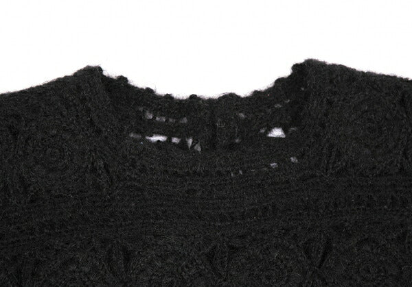 ISSEY MIYAKE I.S. Wool Flower Knit Sweater Black Size M