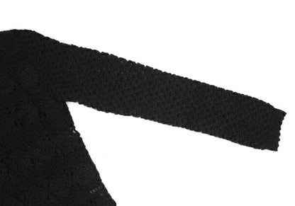 ISSEY MIYAKE I.S. Wool Flower Knit Sweater Black Size M