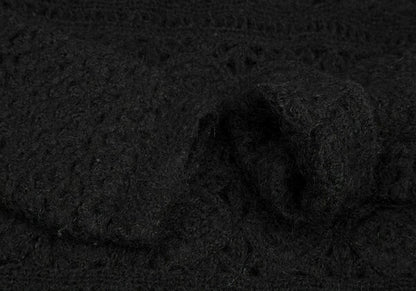 ISSEY MIYAKE I.S. Wool Flower Knit Sweater Black Size M