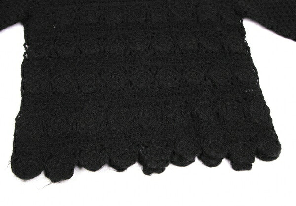 ISSEY MIYAKE I.S. Wool Flower Knit Sweater Black Size M