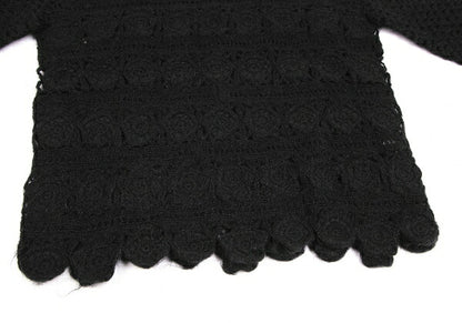 ISSEY MIYAKE I.S. Wool Flower Knit Sweater Black Size M