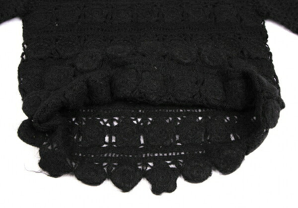 ISSEY MIYAKE I.S. Wool Flower Knit Sweater Black Size M
