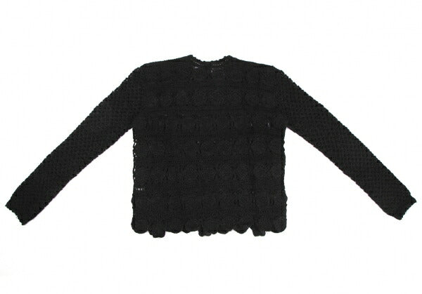 ISSEY MIYAKE I.S. Wool Flower Knit Sweater Black Size M