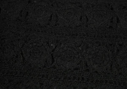 ISSEY MIYAKE I.S. Wool Flower Knit Sweater Black Size M
