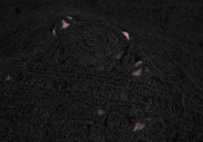 ISSEY MIYAKE I.S. Wool Flower Knit Sweater Black Size M